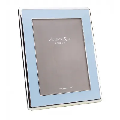 Silver & Powder Blue Wide Curved Enamel Picture Frame