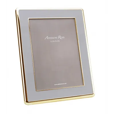Gold & Stone Grey Wide Curved Enamel Picture Frame