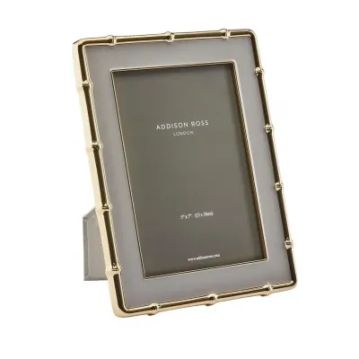 Bamboo Chiffon & Gold Enamel Photo Frame 5 x 7 in