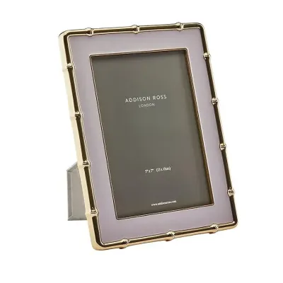 Bamboo Pale Pink & Gold Enamel Photo Frame 5 x 7 in