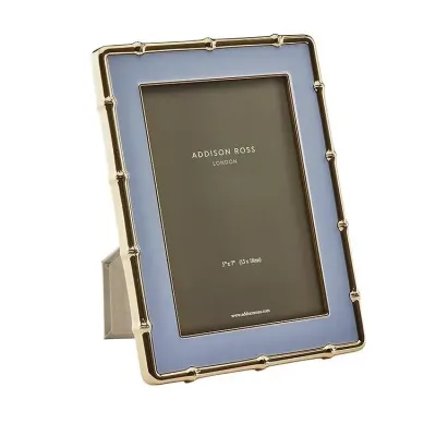 Bamboo Pale Denim & Gold Enamel Photo Frame 5 x 7 in