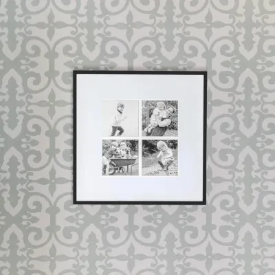 5 x 5 in Four Aperture Black on Metal Picture Frame