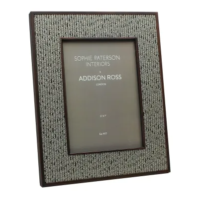 Rattan Grey Tweed Frame 8 x 10 in