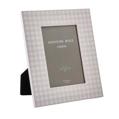 Gingham Pink Lacquer Photo Frame 5x7