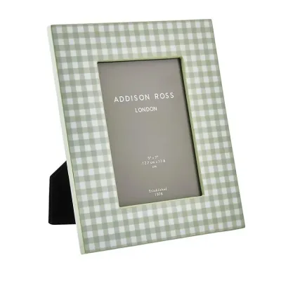 Gingham Sage Lacquer Photo Frame 5x7