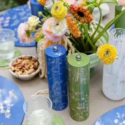 Chinoiserie Green Salt or Pepper Mill