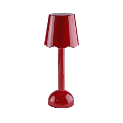 Scallop Burgundy Rechargeable LED Lamp 28cm