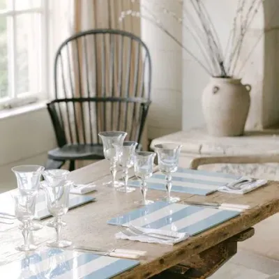 12 x 12 in Set of Four Denim & White Placemats