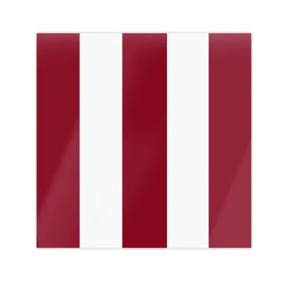 12 x 12 in Set of Four Burgundy & White Placemats