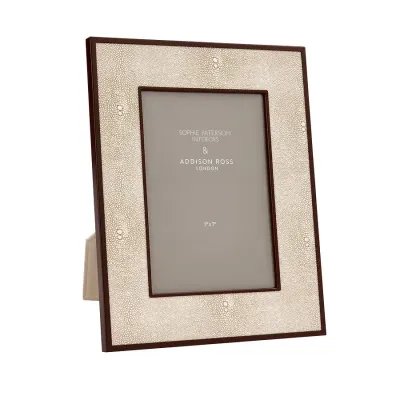 Ecru Faux Shagreen & Bronze Photo Frame 5x7