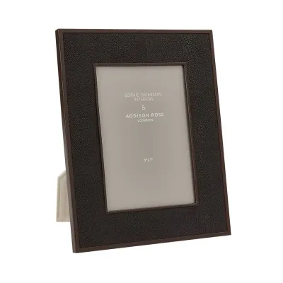 Anthracite Faux Shagreen & Bronze Photo Frame 5x7