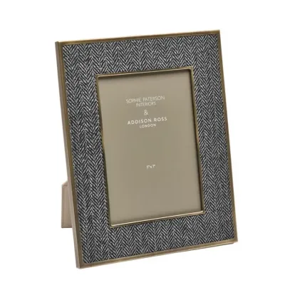 Sophie Paterson Dark Grey Herringbone Photo Frame 5x7