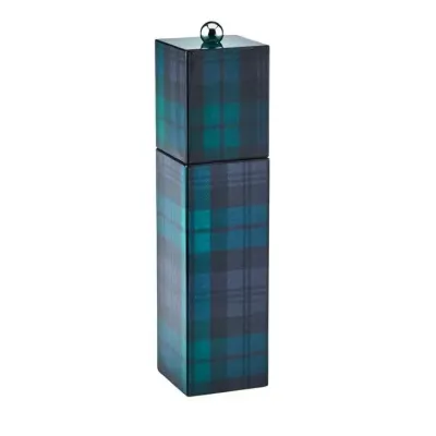 Tartan Black Watch Square Pillar Salt or Pepper Mill