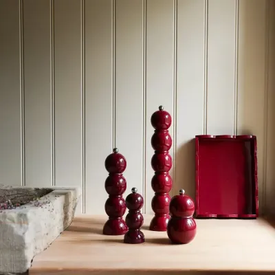 Lacquered Scalloped Cherry Tray Small
