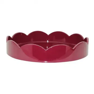 Cherry Red Small Round Scallop Tray