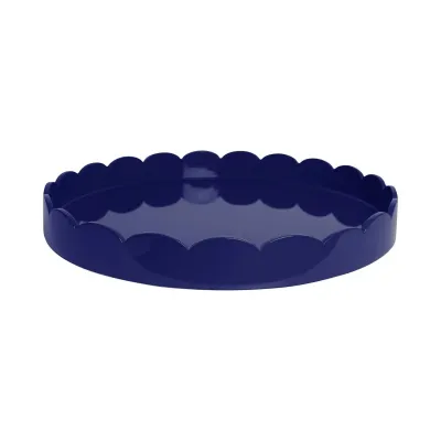 20 x 20 in Large Square Scalloped Tray Navy