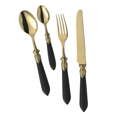 Colchique Black Goldplated Flatware