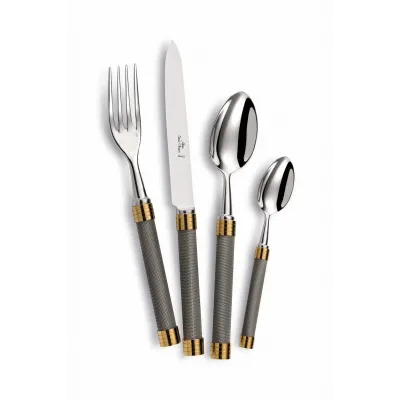 Cotte De Mailles Goldplated And Silver Stainless Flatware
