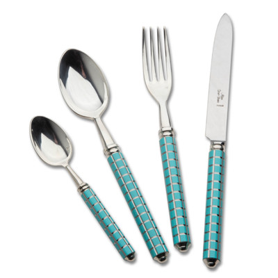 Maya Turquoise Silverplated Flatware