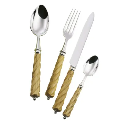 Mistral Olivewood Silverplated Flatware