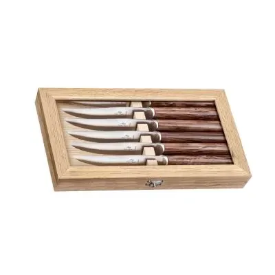 Oslo Marbled Brown Set of Six Steak Knives