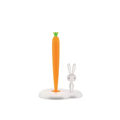 Bunny & Carrot Kitchen Roll Holder - White