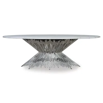 Pick Up Sticks Dining Table Base Silver