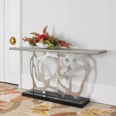Sculpted Console Silver