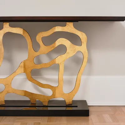 Sculpted Console Gold