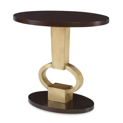 Vision Accent Table Walnut / Gold Leaf