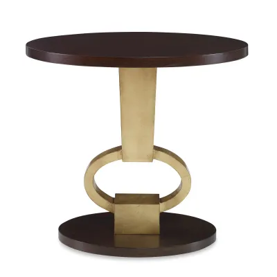 Vision Accent Table Walnut / Gold Leaf