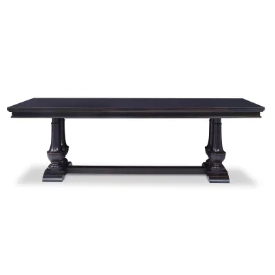 Harvest Dining Table (96" Wood Top) Rubbed Raven