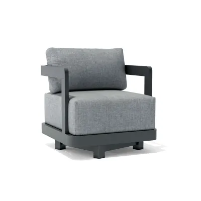Outdoor Granada Deep Seating Aluminum Swivel Armchair