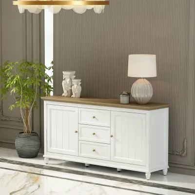 Chenon Sideboard - White & Brown