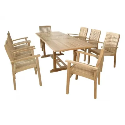 Bahama Stackable Sahara 9-Piece Rectangular Dining Set (SET-80)