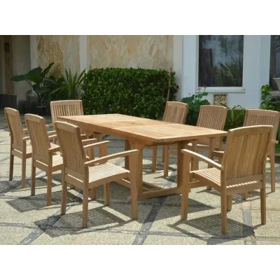 Bahama Stackable Sahara 9-Piece Rectangular Dining Set (SET-80)