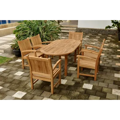 Bahama Sahara 7-Piece 78" Oval Dining Set