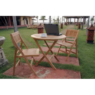 Outdoor Windsor 3-Pieces Round Bistro Set