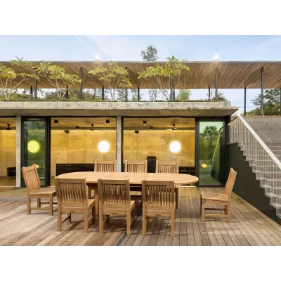 Sahara Dining Side Chair 9-Pieces Oval Dining Set