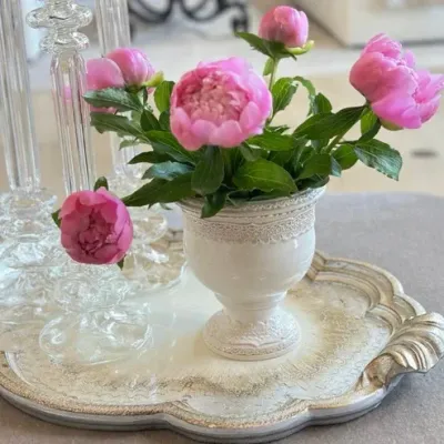 Finezza Cream Small Footed Cachepot