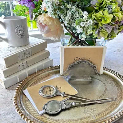 Florentino Antique Silver Oval Wooden Tray
