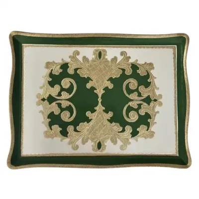 Florentino Baroque Green Rectangular Tray