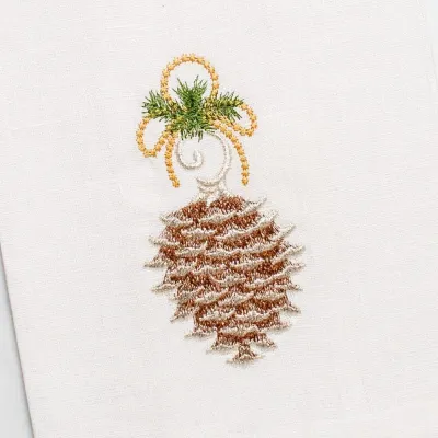 Pine Cone Ornament (White) 22" Square Napkin