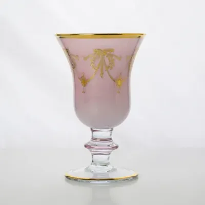 Rialto Borghese Pink with Gold Water/Wine Glass