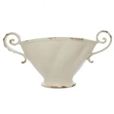 Scavo Cream Twist Bowl with Handles