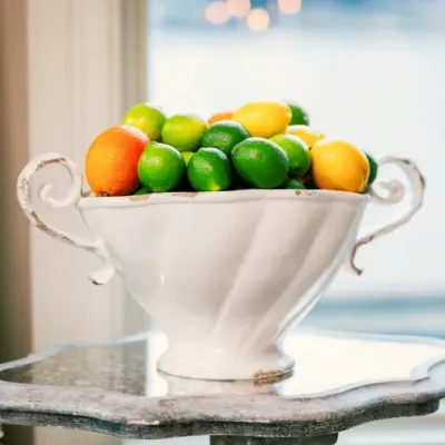 Scavo Cream Twist Bowl with Handles