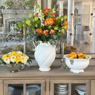 Scavo Cream Twist Urn