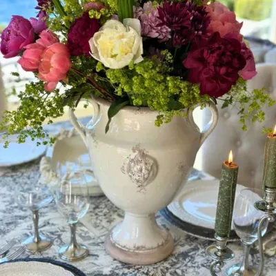 Scavo Cream Leone 2-Handled Urn