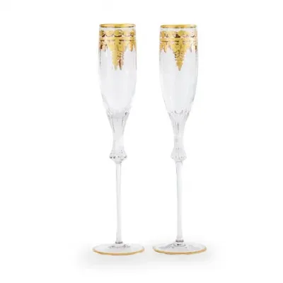 Vetro Gold Wedding Flute Set of 2