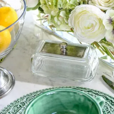 Vintage Glass Butter Dish